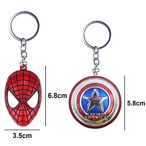 6Pcs Llavero SuperH The Avengers Colgante Llaveros Black Panther Keyring Key Holder,América Llavero De Metal América Shield Hanging Avengers