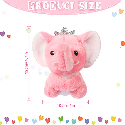 8 Animales de Peluche de Bebé de Elefante Mini Animal de Peluche Pequeño de 4 Pulgadas Muñeca de Juguete de Elefante de Felpa para Niños Niñas Cumpleaños Navidad Regalo Fiesta, 4 Colores