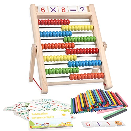 Ábaco de Madera, Ábaco para Niños, Juguetes Montessori, Ábaco Infantil Juguetes de Madera, Abacus Matematicas Montessori Juguetes de Madera Juegos Educativos Regalos Juguetes Niños Niñas 3 4 5 6 Años