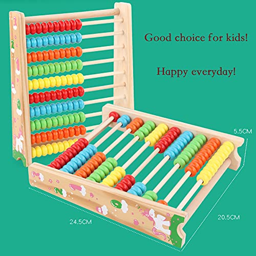 Ábaco de Madera, Juguete Montessori, Abacus Rake Slider,Matemáticas con 100 cuentas de madera, Juguete infantil, , Regalo para niños,Juguetes Educativos de Matemáticas Abacos para Niños