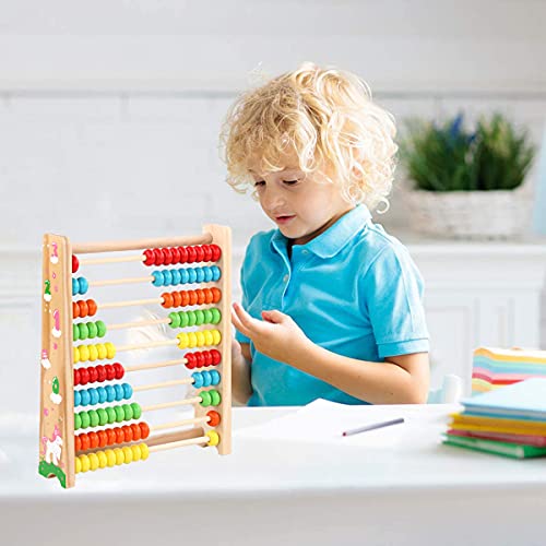 Ábaco de Madera, Juguete Montessori, Abacus Rake Slider,Matemáticas con 100 cuentas de madera, Juguete infantil, , Regalo para niños,Juguetes Educativos de Matemáticas Abacos para Niños