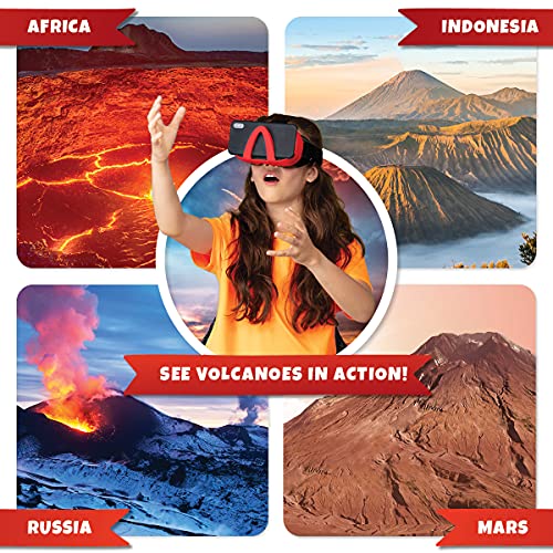 Abacus Brands Volcano Lab VR - Kit de ciencia para niños de realidad virtual, libro e interactivo STEM Learning Activity Set