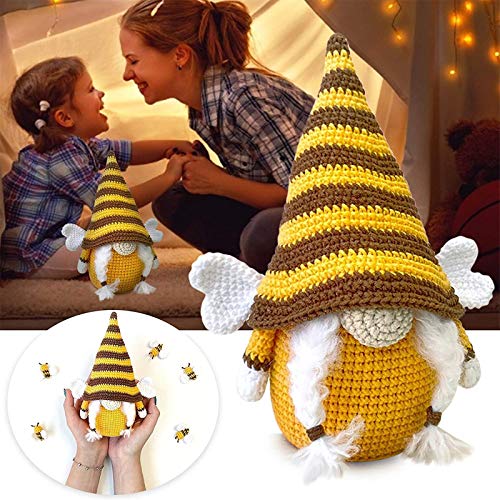 Abeja decoración, abejorro gnomo rayado, abeja festival abeja girasol enano sin rostro muñeca amarillo, hecho a mano enano muñecos de peluche sin rostro, regalo de cumpleaños de fiesta de abeja-B