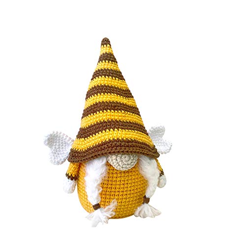 Abeja decoración, abejorro gnomo rayado, abeja festival abeja girasol enano sin rostro muñeca amarillo, hecho a mano enano muñecos de peluche sin rostro, regalo de cumpleaños de fiesta de abeja-B