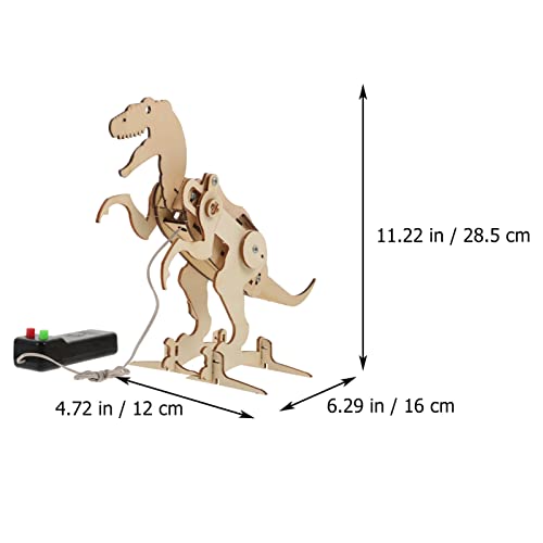 ABOOFAN 1 Set Montado Dinosaurios de Madera de Madera del Arte DIY Kit de Animales Tiranosaurio Modelo de Construcción Artesanal Principios de Juguete Educativo para La Tienda en Casa sin