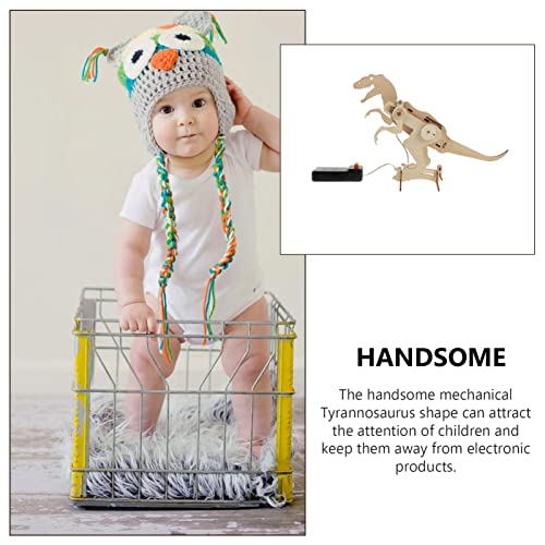 ABOOFAN 1 Set Montado Dinosaurios de Madera de Madera del Arte DIY Kit de Animales Tiranosaurio Modelo de Construcción Artesanal Principios de Juguete Educativo para La Tienda en Casa sin