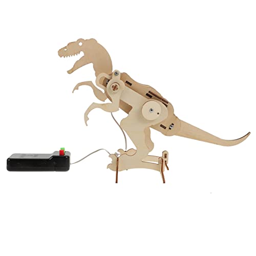 ABOOFAN 1 Set Montado Dinosaurios de Madera de Madera del Arte DIY Kit de Animales Tiranosaurio Modelo de Construcción Artesanal Principios de Juguete Educativo para La Tienda en Casa sin