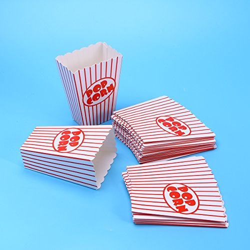 ABOOFAN 12 unids rayas papel palomitas cajas desechables contenedores vajilla bebé ducha fiesta suministros para el hogar tienda fiesta suministros