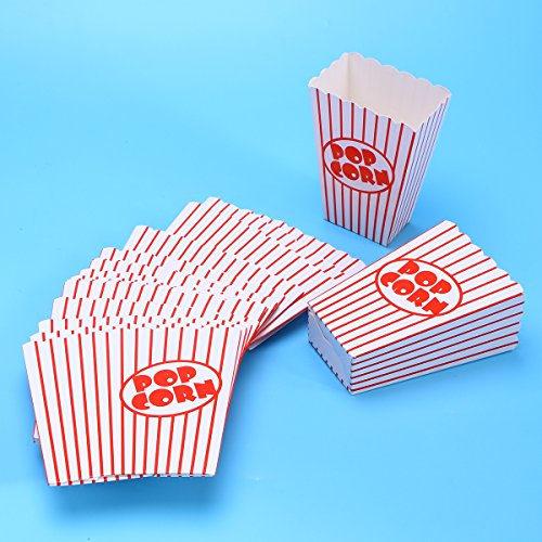 ABOOFAN 12 unids rayas papel palomitas cajas desechables contenedores vajilla bebé ducha fiesta suministros para el hogar tienda fiesta suministros