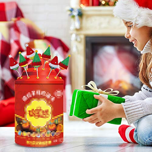 ABOOFAN 18 unids mini gorras de Navidad Lollipop Sombreros Decoraciones no tejidas Candy Packing Sombreros Suministros de Navidad para el hogar Tienda Tienda Decoración de Navidad