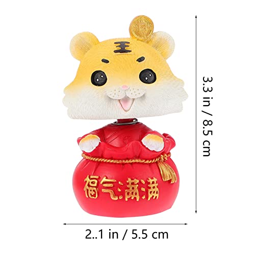 ABOOFAN 3 Unids Escritorio Tigre Estatuillas 2022 Estatua de Mascota Chino Zodiaco Tigre Figurillas Afortunado Coche Tablero de Instrumentos Estatuilla para Chino Año Nuevo Hada Jardín