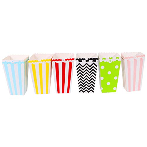 ABOOFAN 36 piezas de papel palomitas de maíz caja portátil Snack Food Candy Box caso fiesta decoración suministros para casa tienda