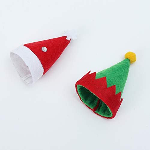 ABOOFAN 36 unids mini gorras de Navidad Lollipop Sombreros Decoraciones no tejidas Candy Packing Sombreros Suministros de Navidad para la tienda de casa Decoración de Navidad