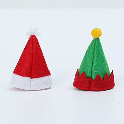 ABOOFAN 36 unids mini gorras de Navidad Lollipop Sombreros Decoraciones no tejidas Candy Packing Sombreros Suministros de Navidad para la tienda de casa Decoración de Navidad