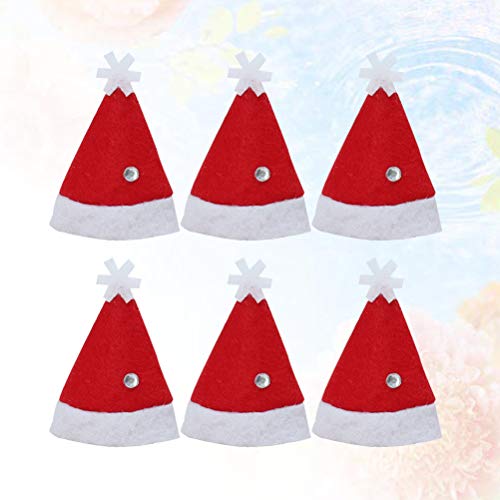 ABOOFAN 36 unids mini gorras de Navidad Lollipop Sombreros Decoraciones no tejidas Candy Packing Sombreros Suministros de Navidad para la tienda de casa Decoración de Navidad