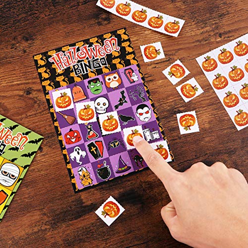 ABOOFAN Paquete de Salón de Bingo 57 Hojas Juego de Bingo de Halloween Juego de Dibujos Animados Creativo Colorido Duradero Juego de Bingo Juego de Cartas para Niños