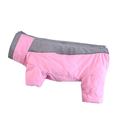 Abrigo De Perro a Prueba De Agua Abrigo De Perro Impermeable Mascota Ropa De Invierno Chaqueta Caliente Abrigo Forrado Chaqueta De Mascota Cuatro Piernas para Invierno Rosa XL