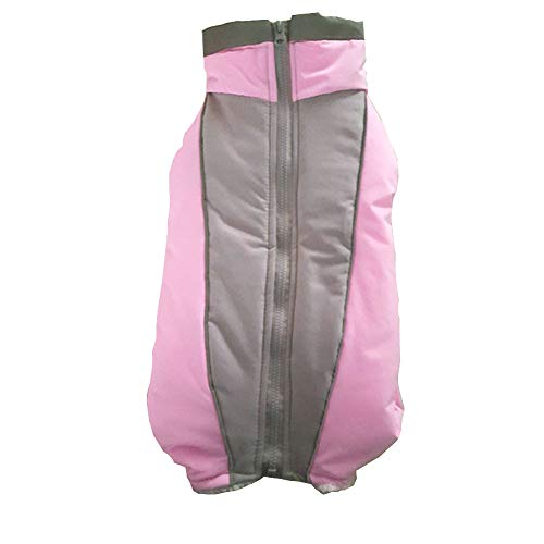 Abrigo De Perro a Prueba De Agua Abrigo De Perro Impermeable Mascota Ropa De Invierno Chaqueta Caliente Abrigo Forrado Chaqueta De Mascota Cuatro Piernas para Invierno Rosa XL