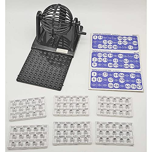 Acan Toinsa - Juego de Bingo Manual con 12 cartones y 90 Bolas, Juego de Mesa Tradicional, Familiar, mínimo 2 Jugadores, fichas de Juego no Incluidas, 11 x 13,5 x 22 cm