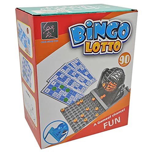 Acan Toinsa - Juego de Bingo Manual con 12 cartones y 90 Bolas, Juego de Mesa Tradicional, Familiar, mínimo 2 Jugadores, fichas de Juego no Incluidas, 11 x 13,5 x 22 cm