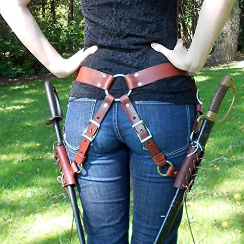 Accesorio de Disfraz Larp, Soporte para Machete Medieval, cinturón de Caballero, Rana de Cuero renacentista, Funda de estoque para Cosplay A/a