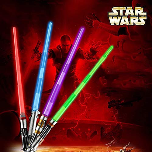 Accesorio para Star Wars Sable de luz retráctil Espada láser Darth Vader electrónico con luces LED Sonidos Espada iluminada de 4 colores Regalo de cumpleaños 48~80 CM B