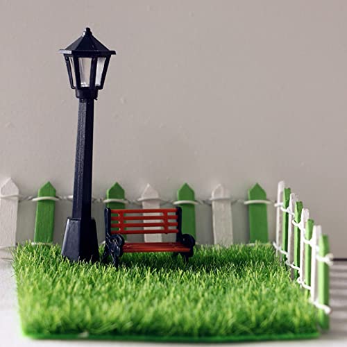 Accesorios de Casa de Muñecas, Miniatura Casa de Muñecas para Jardín, Violín, Bicicleta, Tablero de Dibujo, Caballete, Farola, Banco, Césped, Valla, Juego de Decoración de Mini Casa de MuñEcas