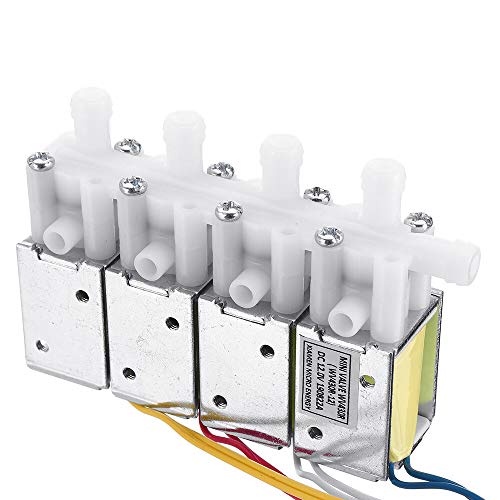 Accesorios electrónicos de bricolaje, Válvula de control de aire de cuatro vías de 4 vías, interruptor de válvulas de solenoide de control independientes, para kit de riego inteligente automático