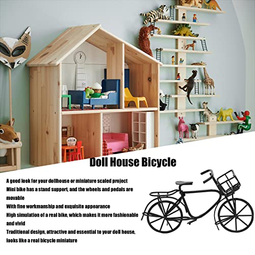 Accesorios Miniatura de la Casa de Muñecas, Bicicleta en Uso Duradera del Metal de la Casa de Muñecas Realista para la Casa de Muñecas