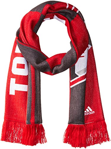 adidas - Bufanda de jacquard unisex, diseño de cuadros, MLS, color rojo/negro, tamaño talla única