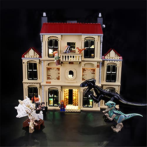 ADMLZQQ Kit de Luces LED para Jurassic World Indoraptor Rampage en Lockwood Estate, Juego de Luces USB Compatible con Lego 75930 (Nota: el Modelo NO está Incluido)