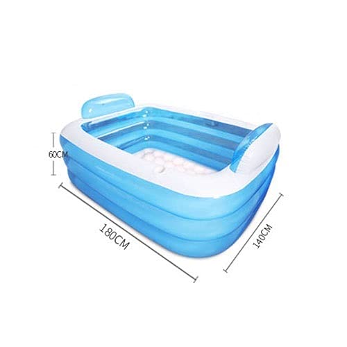 ADSVMEL Bañera Inflable Bañera Infantil para Adultos Piscina Inflable Respaldo Bañera de Juguete Jugar con Piscina de Agua Piscina Grande para bebés Espesar el hogar Plegable Azul