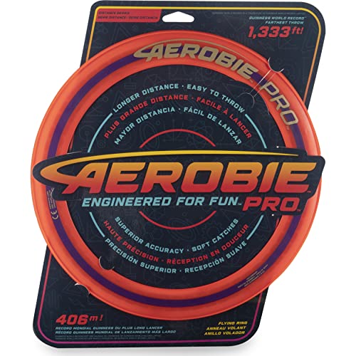 Aerobie Ring Wurfring mit Durchmesser, orange Pro Flying-Anillo de lanzamiento (diámetro: 33 cm), color naranja, (Spin Master 6046388)