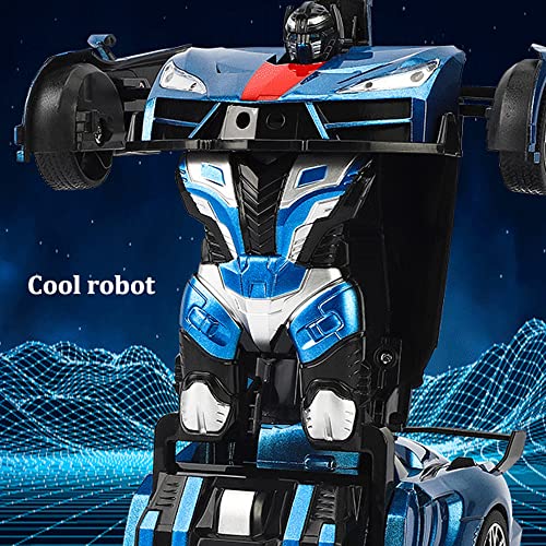 AIOJY Coche Deportivo teledirigido Coche Deportivo Plano RC de deformación con un Solo botón de 2,4 GHz Robot de inducción Inteligente RC Truck Vehículo RC con luz LED y música Regalos de cumpleaños