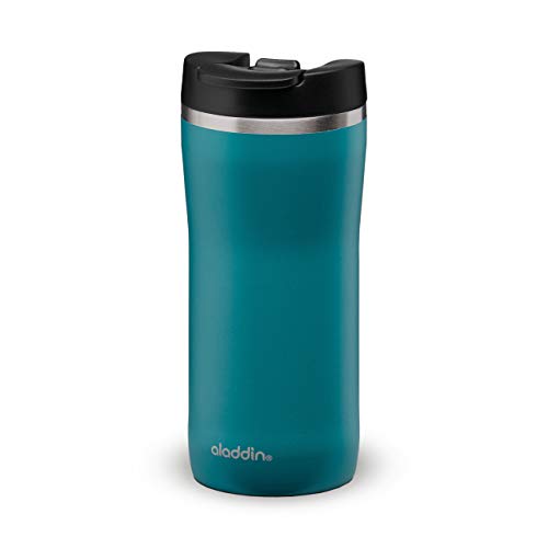 Aladdin Barista Mocca Thermavac Leak-Lock Termo Café Para Llevar 0.35L Aqua Blue – Botella Termica Acero Inoxidable - Se Mantiene Caliente 3 Horas - Libre de BPA - Apta Para Lavavajillas