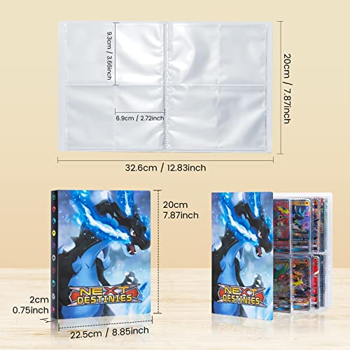 Álbum para Cartas, Álbumes para Cartas Coleccionables, Album de Tarjetas, Carpeta para Tarjetas, Álbumes de Cartas Poukeman 30 Páginas -Puede Contener 240 Tarjetas. (Ice Dragon)