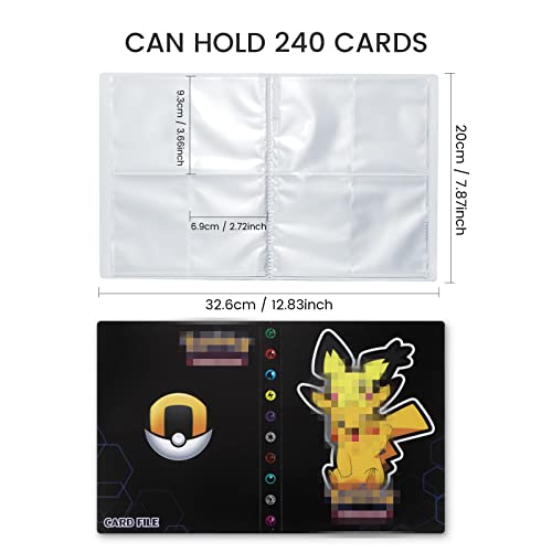 Álbum Titular de Tarjetas, Carpeta Pokemon Tarjetas, Album Protectora de Doble Cara de Tarjeta Pokemon, Libro de Cartas GX EX Colección, 30 páginas 240 Tarjetas Capacidad