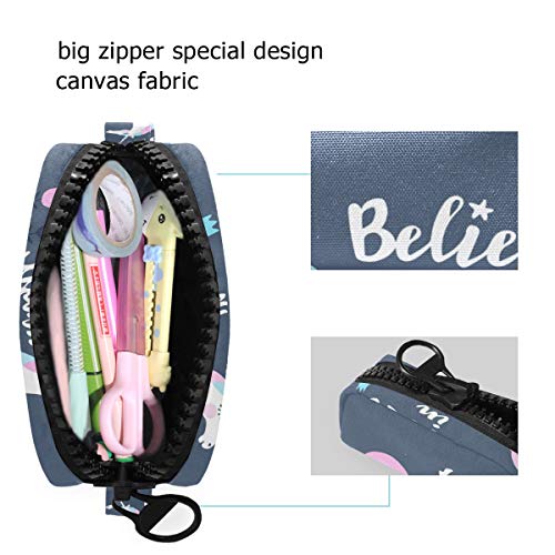 Almacenamiento Pocket Animal Unicorn Believe In Magic Holder Pouch Big Zipper Pencil Case Alta calidad