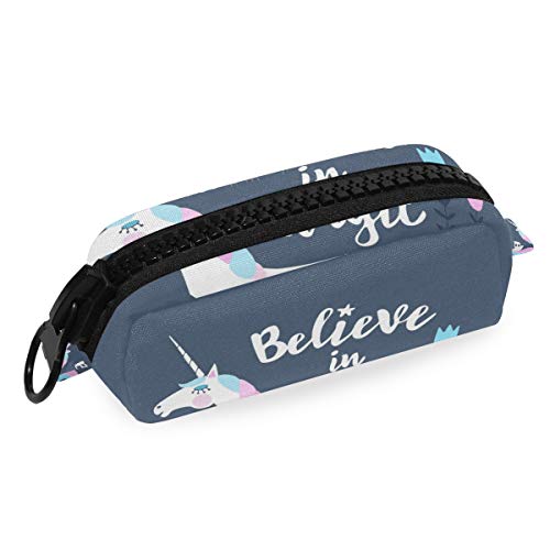 Almacenamiento Pocket Animal Unicorn Believe In Magic Holder Pouch Big Zipper Pencil Case Alta calidad