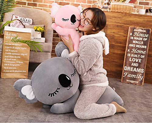 Almohada de Navidad, idea de regalo para niños, peluche, peluche, peluche, peluche, peluche, decoración para habitación de niña, niño, grande, koala XXL, color rosa, 50 cm