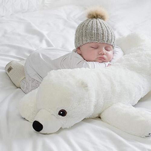 Almohada para bebé, oso Polar, animales de peluche de felpa Kawaii, juguete suave para bebé, juguetes para niños, muñeca para decoración de habitación de niños