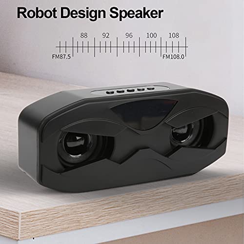 Altavoz Bluetooth, Altavoz con Diseño de Robot único, Altavoz Inalámbrico con Reducción de Ruido Inteligente para el Hogar/Al Aire Libre/Viajes, con Lámpara de Respiración Colorida(Negro)