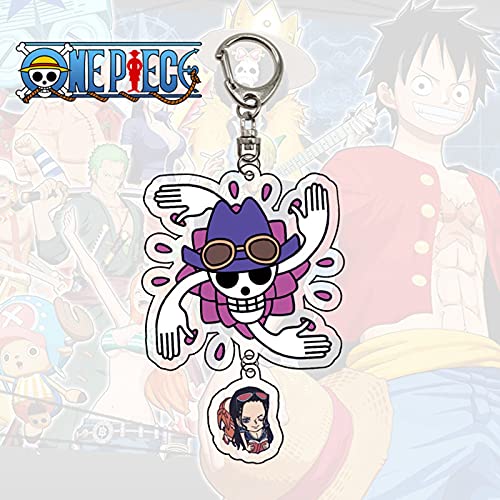 ALTcompluser Llavero con mosquetón de Anime One Piece con figura de acrílico (calavera robin)