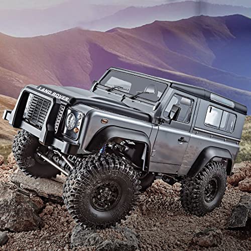 AMOC Coche todoterreno teledirigido con 5 luces para Land Rover Defender, MN-999, RC 1/10 4 WD 2.4 G (autorización alemana)