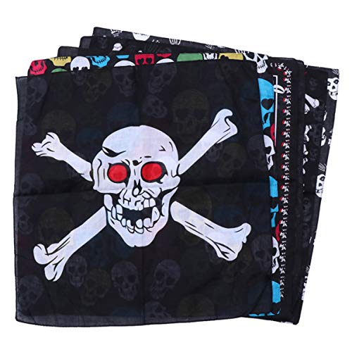 Amosfun 6 Piezas de Halloween Bandana Calavera Bandana pañuelo cómodo Accesorio de Fiesta Decoraciones de Disfraces para Adultos Mujeres Hombres