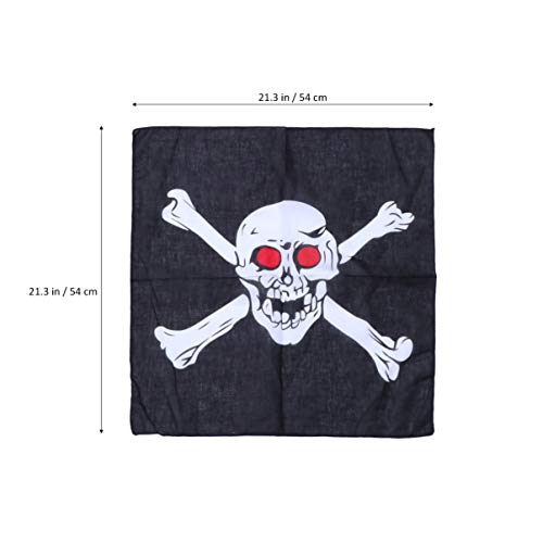 Amosfun 6 Piezas de Halloween Bandana Calavera Bandana pañuelo cómodo Accesorio de Fiesta Decoraciones de Disfraces para Adultos Mujeres Hombres