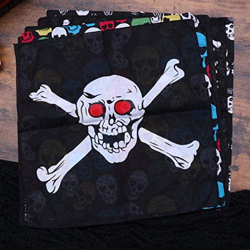 Amosfun 6 Piezas de Halloween Bandana Calavera Bandana pañuelo cómodo Accesorio de Fiesta Decoraciones de Disfraces para Adultos Mujeres Hombres