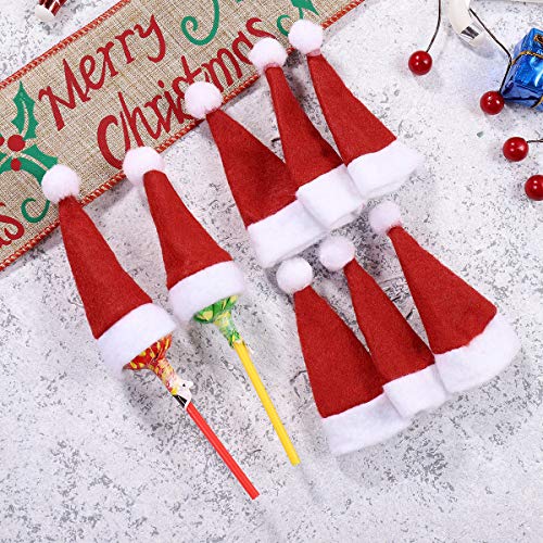 Amosfun Mini Gorras de Navidad Lindo Lollipop Sombreros Decors Caramelo No Tejido Embalaje Sombreros Suministros de Navidad para Tienda Tienda