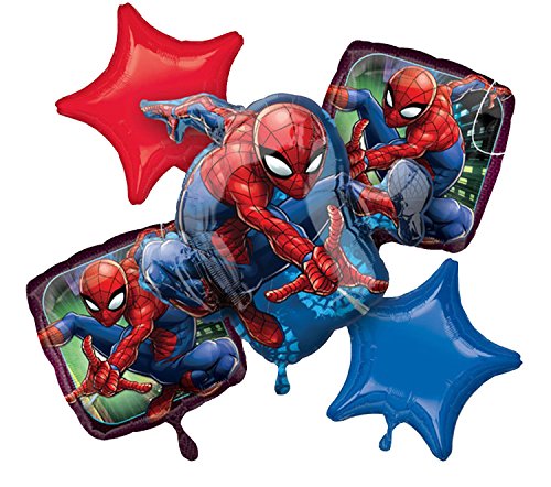 Amscan 3466701 - Globos de helio con diseño de Spiderman, 5 globos