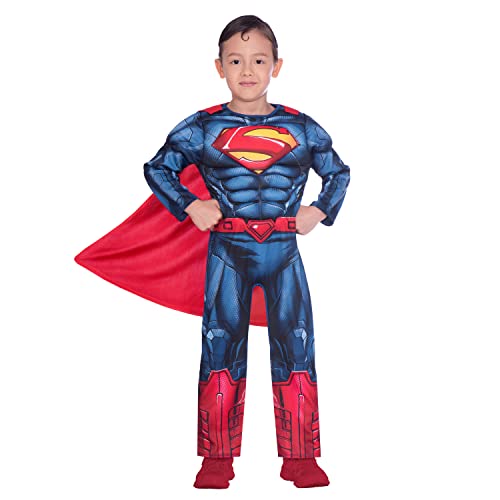 Amscan 9906197 Disfraz clásico de Superman para Halloween de 3 a 4 años